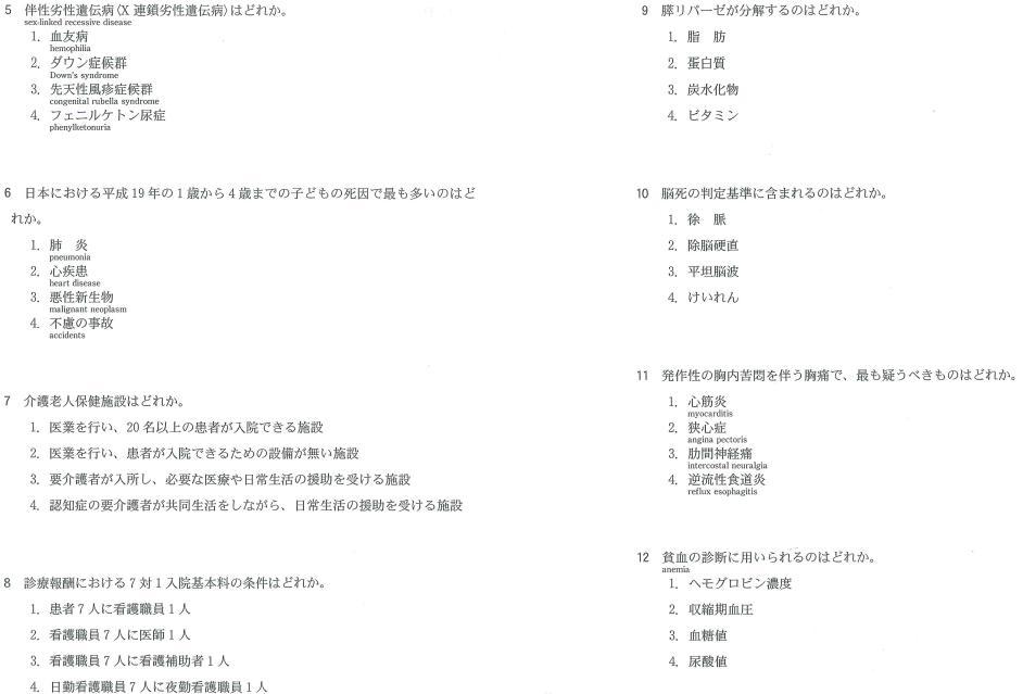 解答 保健 試 速報 国 師 国試に出る保健統計資料