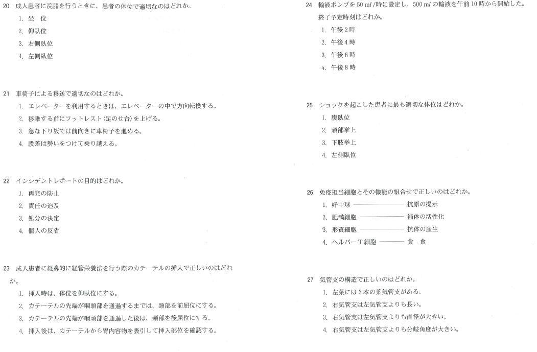 第100回看護師国家試験解答速報